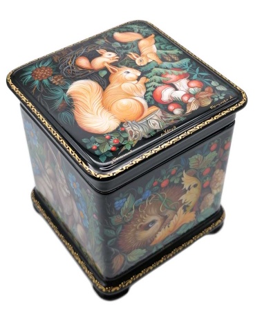 Шкатулка лаковая "Белочки" 9х11 см. арт. 5856322 Шкатулка лаковая "Белочки" 9х11 см. арт. 5856322