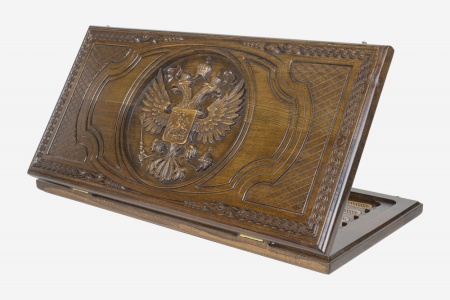 Нарды резные "Герб РФ 3" 60, Ustyan Артикул: GU304-6  Нарды резные "Герб РФ 3" 60, Ustyan Артикул: GU304-6