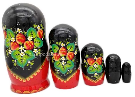 Матрешка шаль клубника 5 мест 17см арт. 986259