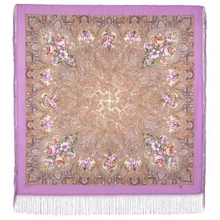 Павлопосадский платок "Чародейка Зима" 135х135см 1749-3 