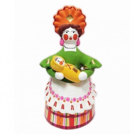 Дымковская игрушка "Барыня с ребенком" 16х9см арт. 1118147