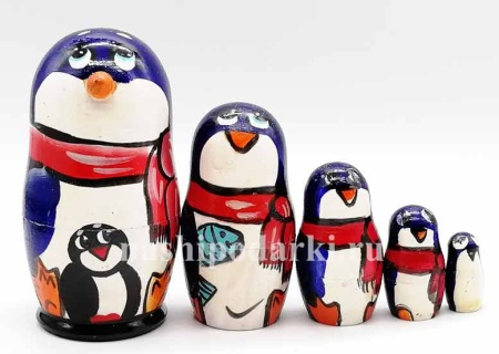 картинка Матрешка пингвин 11 см. 5 мест арт. 857281 матрешки