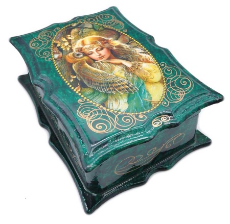 Шкатулка зеленая 16х11 см. арт. 69544