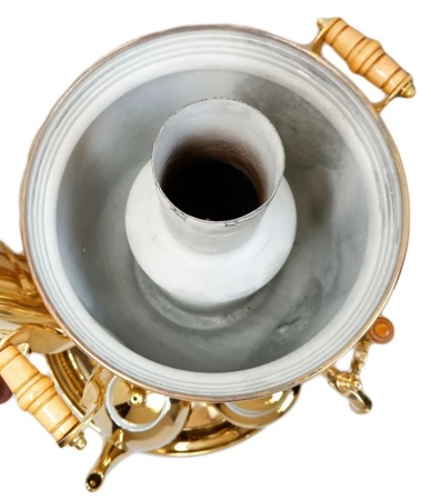 Самовар на дровах 7 литров под золото с набором арт. 3274129 