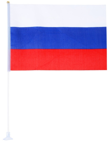 Флаг России, 20х28 см, шток (40 см) на присоске