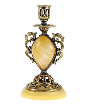 Подсвечник Канделябр-1 из янтаря 55х110 мм. арт. 2659.1