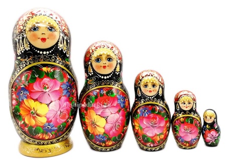 Матрешка под Жостово 5 мест 17 см. арт. 797772