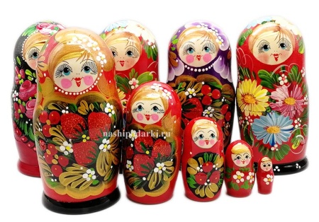 Матрешка цветы 5 мест 15 см. арт. 176525