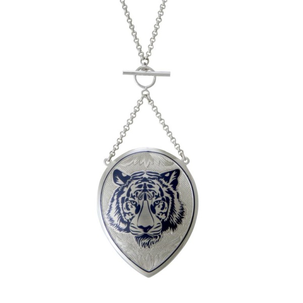 Серебряная Подвеска с цепью «Тигр»