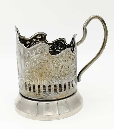 картинка Подстаканник никелированный "Спасская башня" 10х8см арт. 9834683 магазин подарков