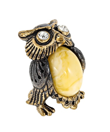 Фигурка из латуни Птица Филин большой 22х32 мм. арт. 110