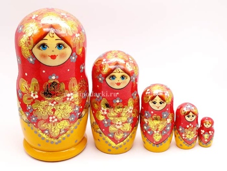 Матрешка цветы 5 мест 17см арт. 986127612