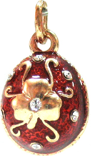 Кулон неоткрывающийся "Трилистник", цвет красный арт. 1213001001