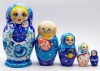 Матрешка Гжель семья  5 мест 16 см. арт. 05065
