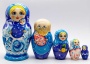 Матрешка Гжель семья  5 мест 16 см. арт. 05065