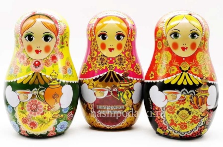 Чай шкатулка подарочная "Матрешка" 100 гр. арт. 7651238