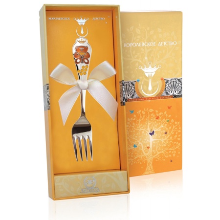 Вилка детская "Мишка" с эмалью Артикул: 504ВЛ05008, магазин 