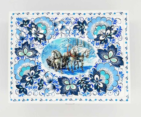 Шкатулка комодик "В стиле Гжель" 17х13х10 см. арт. 6563223  Шкатулка комодик "В стиле Гжель" 17х13х10 см. арт. 6563223
