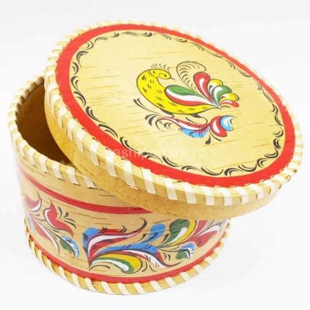 картинка Береста Туес "Птичка" 10х17см арт. 220119125 магазин русских сувениров  Наши подарки