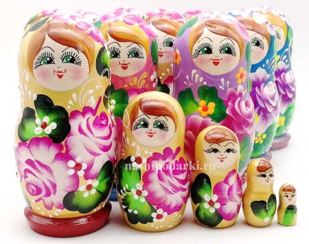 Матрешка недорогая 5 мест 10 см. арт. 854678