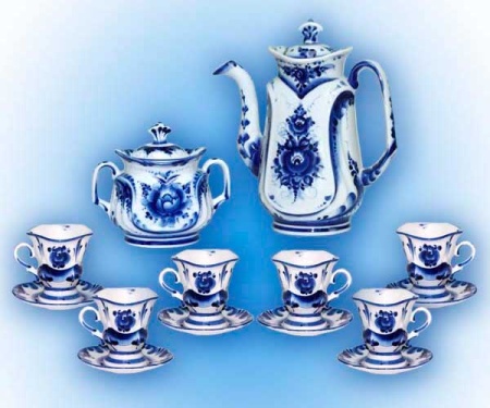 СЕРВИЗ кофейный «СИЛУЭТ» Гжель артикль 8963433