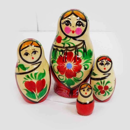 Матрешка "Вятская" 4 места 7см арт. 1218731  Матрешка "Вятская" 4 места 7см арт. 1218731