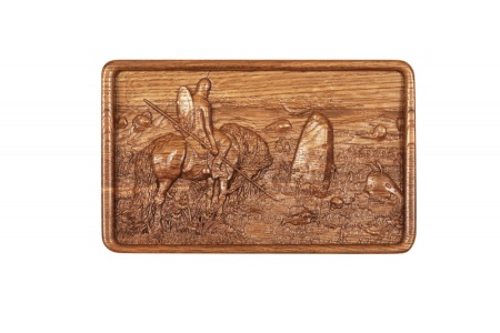 Домино D6 в резной дубовой шкатулке "Витязь на распутье" Артикул: RTD-307.M 