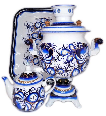 Самовар электрический 3 литра набор Гжель арт. 484622 