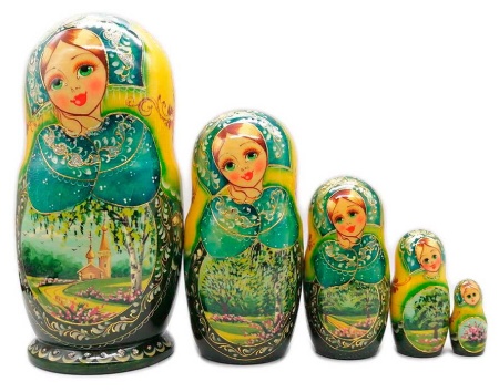 Матрешка Летняя березка 18 см. 5 мест арт. 6775322