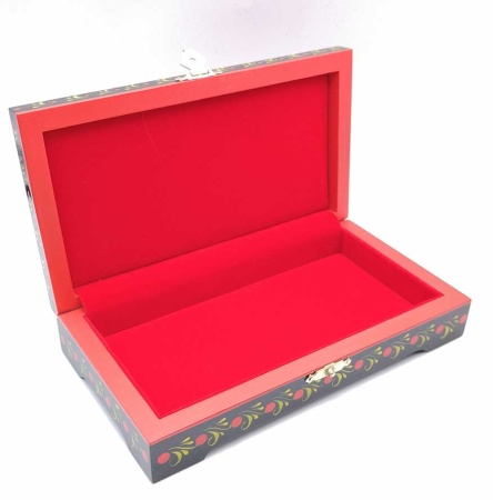 Шкатулка деревянная Хохлома ручная работа 18х10 см. арт. 473322 Шкатулка деревянная Хохлома ручная работа 18х10 см. арт. 473322