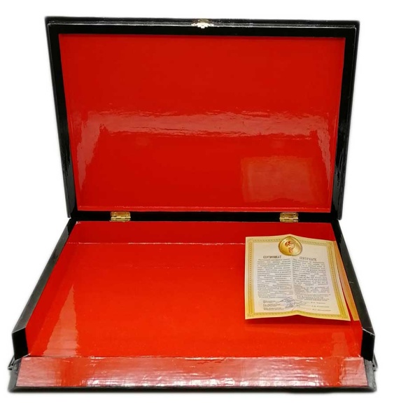 Шкатулка лаковая миниатюра "Царская охота" Холуй 35х25 см. арт. 865326
