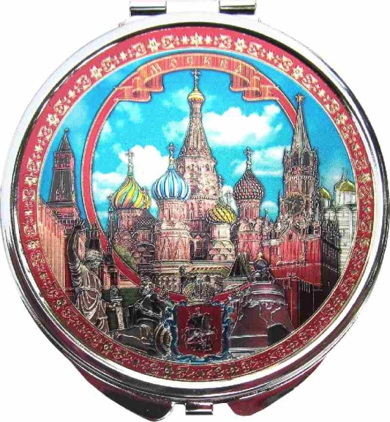 Зеркало "Москва" с фольгированной вставкой, диаметр 7 см арт. 9896767