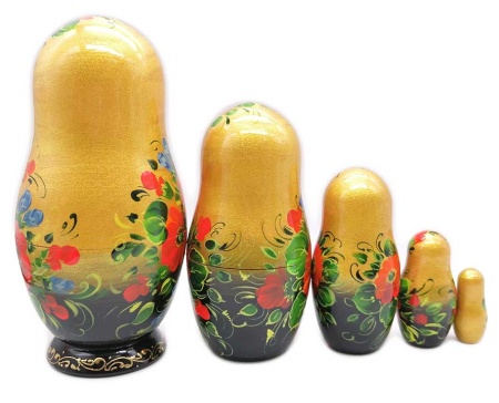 Матрешки маки 5 мест 15 см. арт. 53449