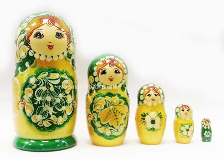 Матрешка "Цветы"  5 мест 15см арт. 28745  Матрешка "Цветы"  5 мест 15см арт. 28745