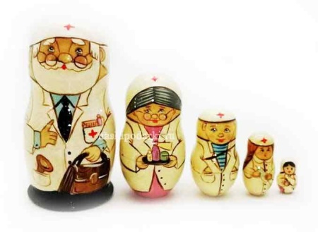 Матрешка для ребенка "Доктор" 5 кукол 11 см арт. 9211731