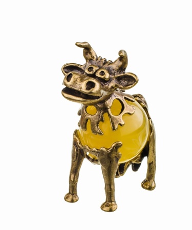 Фигурка из латуни Бык 28х38 мм. арт. 206