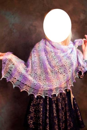 Платок паутинка пуховый 120х120 "Радуга" арт. 762166