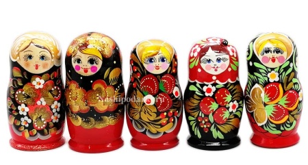 Матрешка недорогая 5 мест 10 см. арт. 3332225