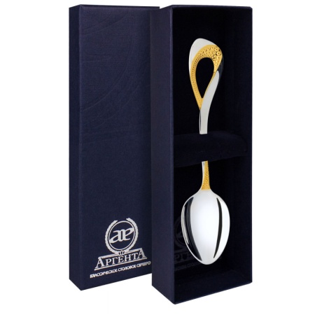 Ложка чайная "Мимоза" с позолотой  Артикул: 247ЛЖ03002 магазин 