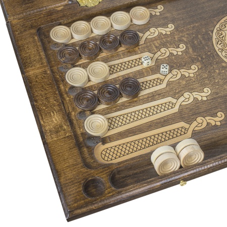 Нарды резные "Герб РФ 3" 60, Ustyan Артикул: GU304-6  Нарды резные "Герб РФ 3" 60, Ustyan Артикул: GU304-6