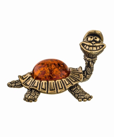 Фигурка из латуни Черепаха в шляпе 50х32 мм. арт. 302