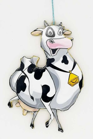 Подвес "Корова" Холуй эмаль 10х10 см. арт. 3235755  Подвес "Корова" Холуй эмаль 10х10 см. арт. 3235755