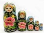 Матрешка с цветами 17см 5 мест арт. 966549