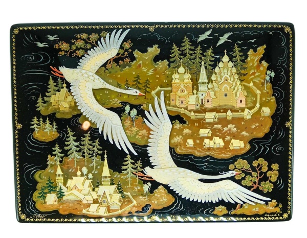 Шкатулка лаковая "Север" 18х13 см арт 8736799