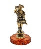 Фигурка из латуни с янтарем Пионер Девушка 30х67 мм. арт. 2840