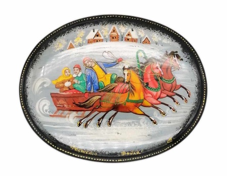 Шкатулка Русская "ЗИМА" 11х9 см. арт. 658765221