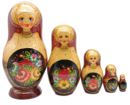 Матрешка "Цветы" 17 см. арт. 43581