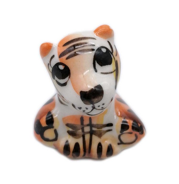 Тигр цветная гжель 3,5 см. арт. 6546234
