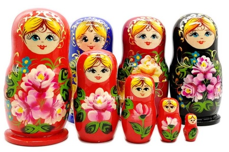 Матрешка "Цветы" 11 см. 5 мест арт. 9988