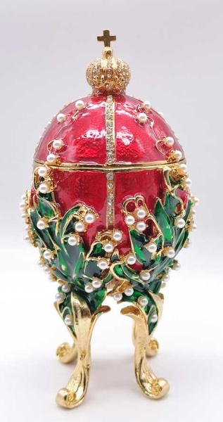 Яйцо под Фаберже "Ландыши"  16 см. арт. 175116 